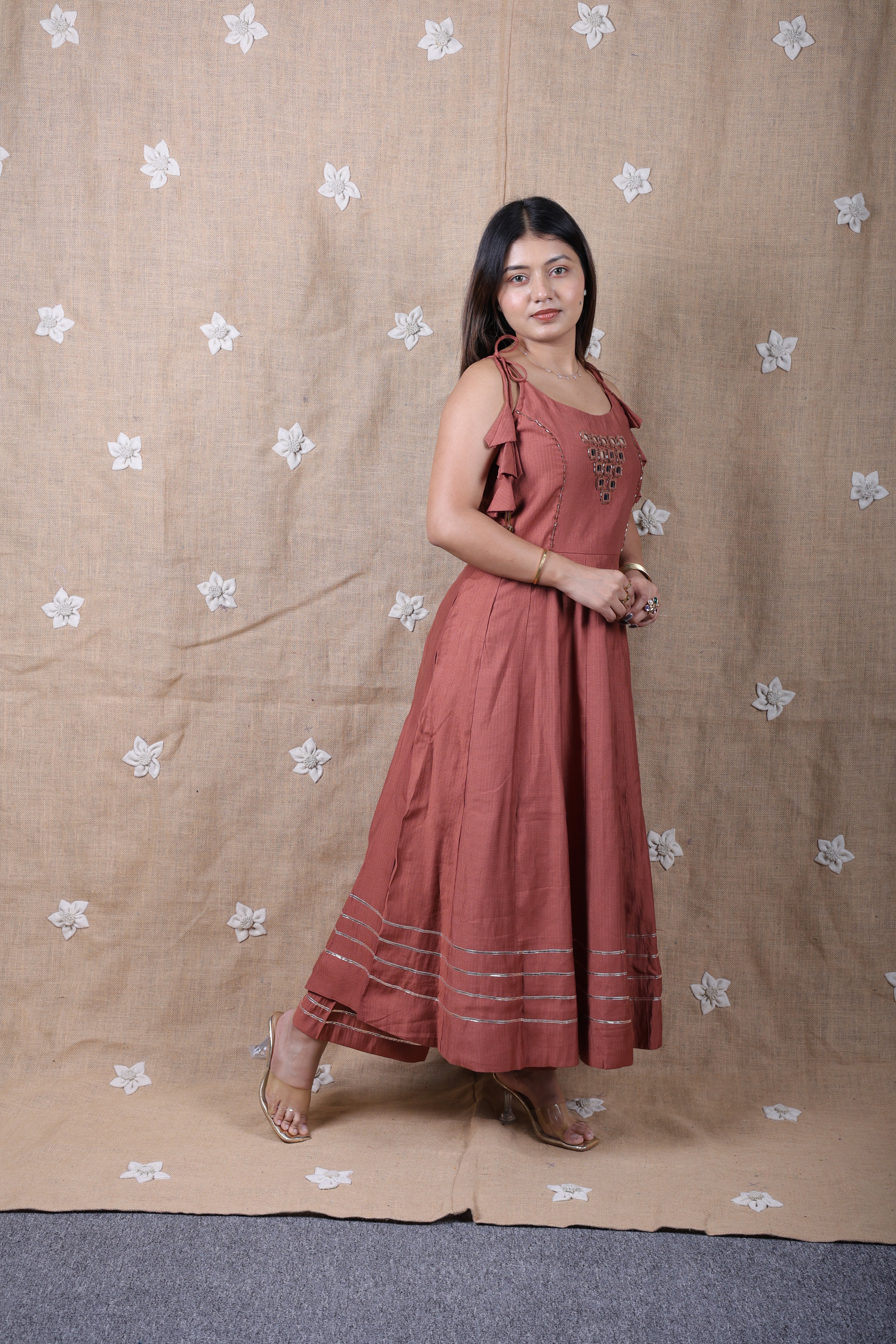 Terracotta Mirrorwork Anarkali