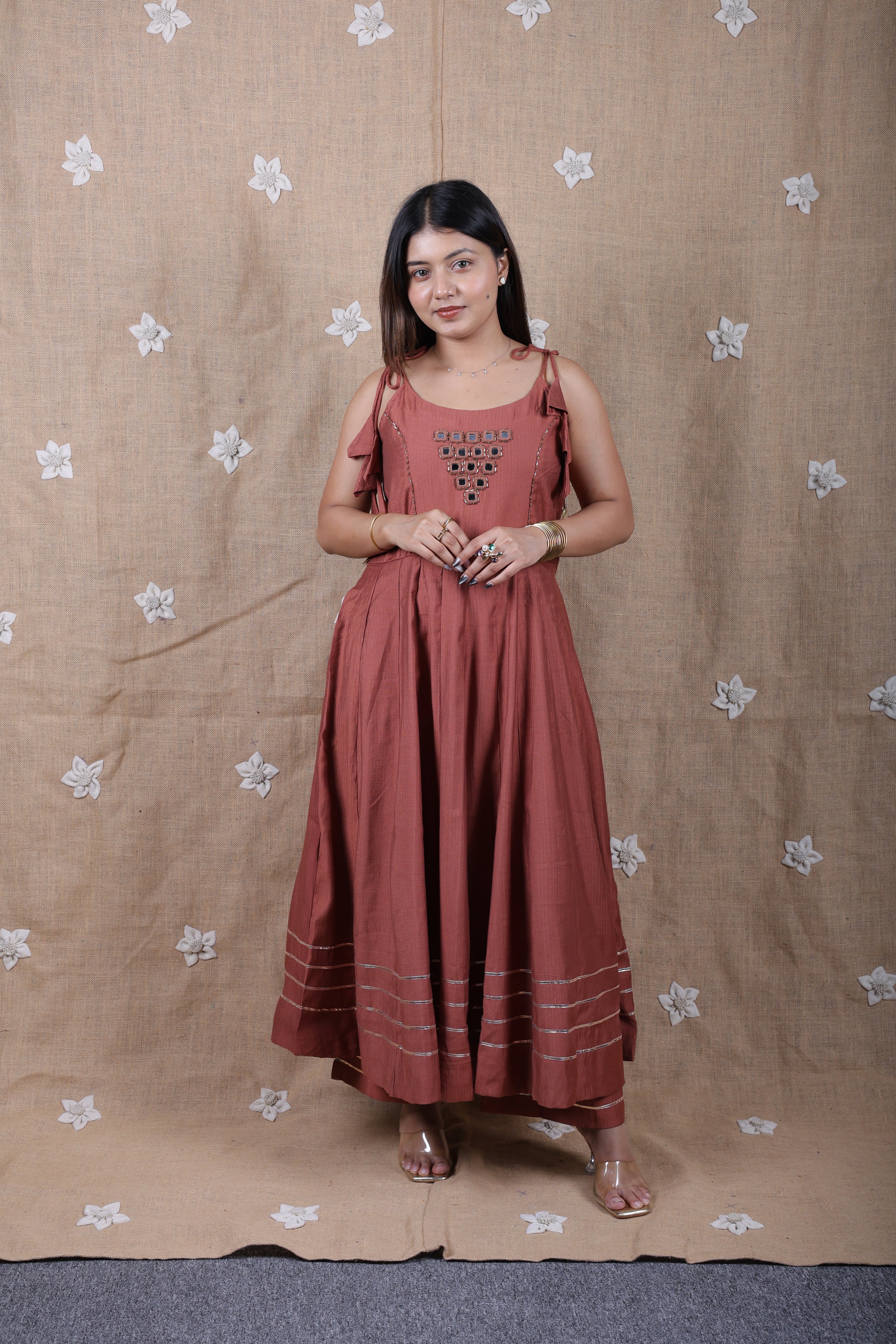 Terracotta Mirrorwork Anarkali