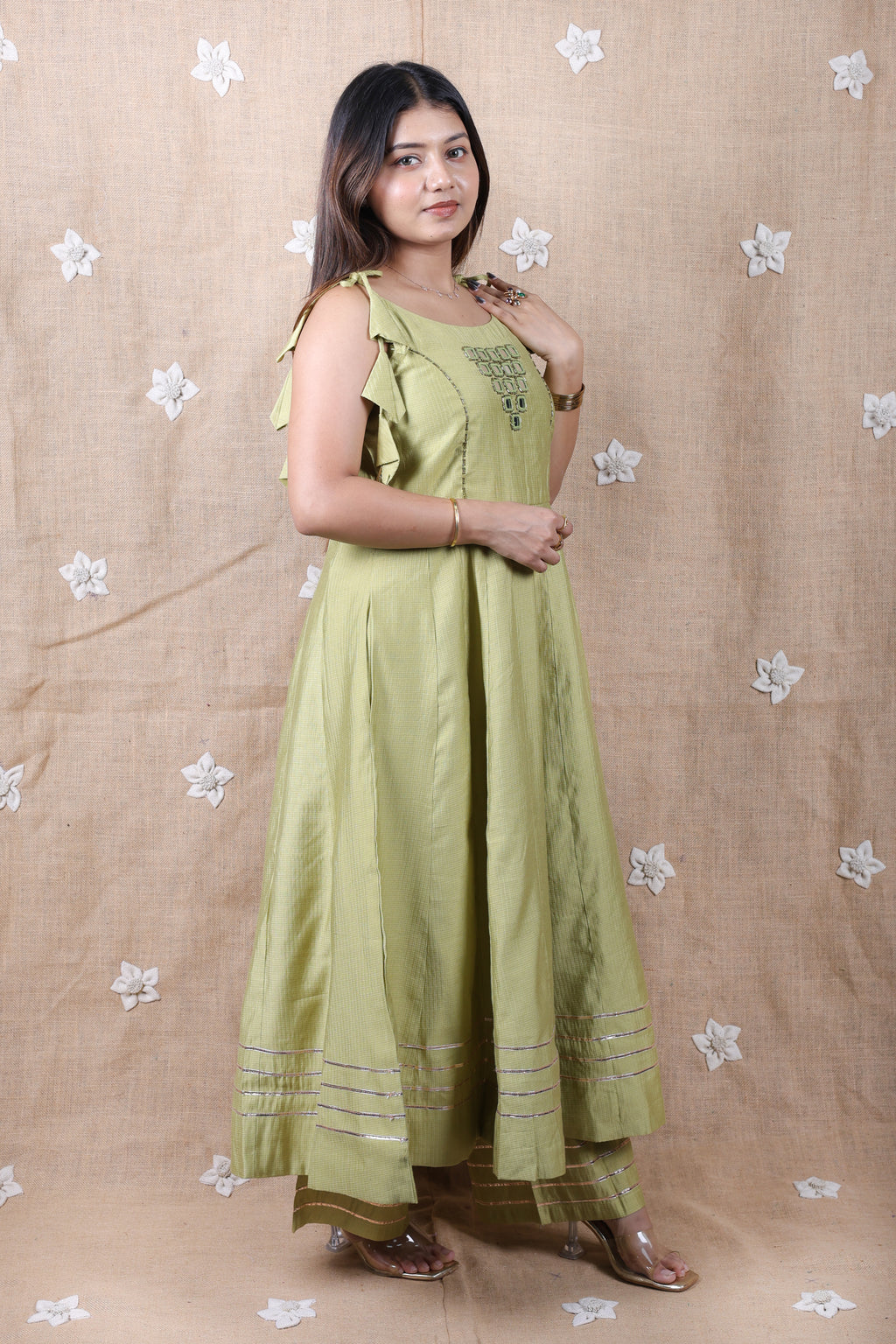Pistachio Green MirrorWork Anarkali