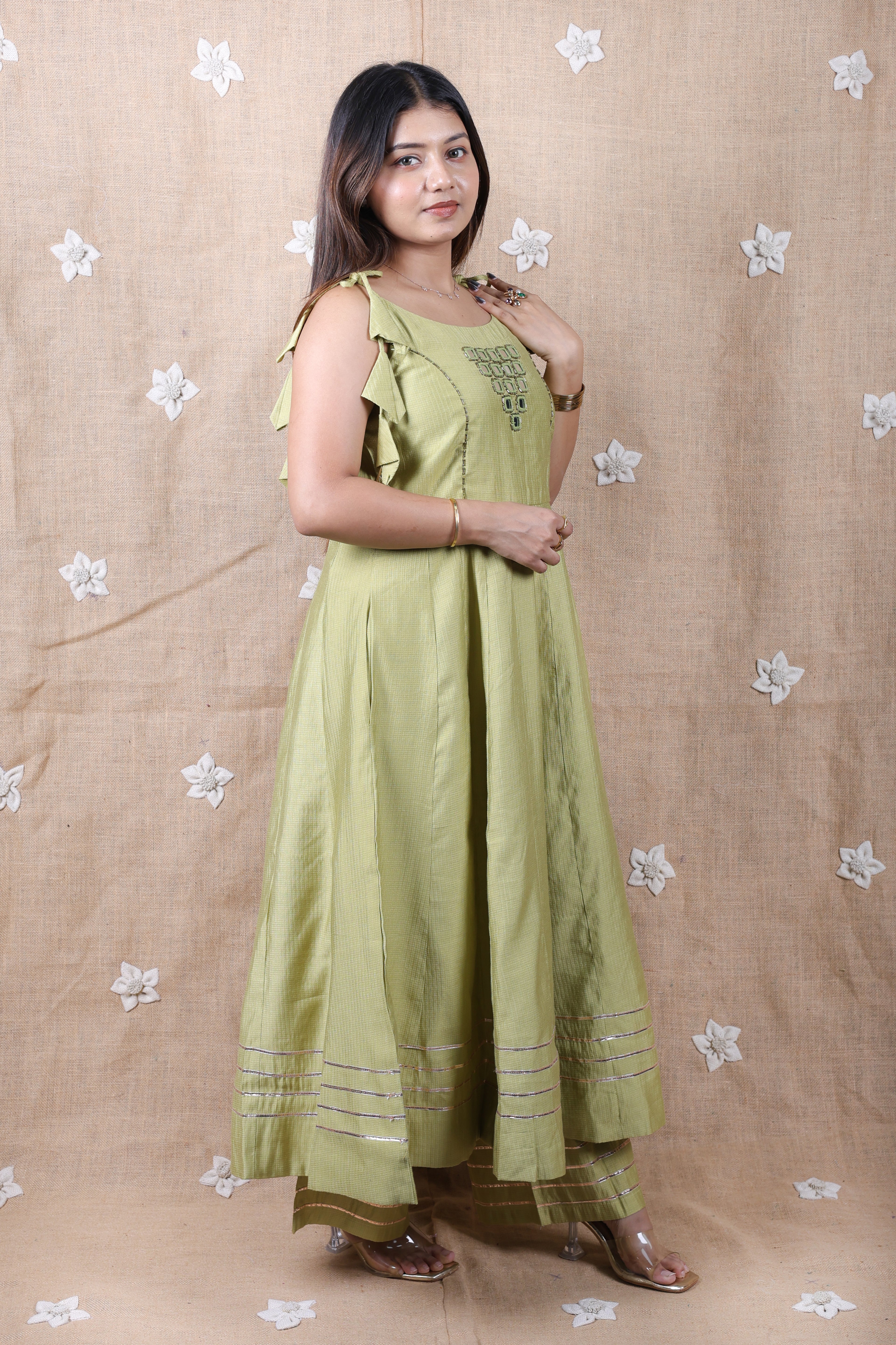 Pistachio Green MirrorWork Anarkali