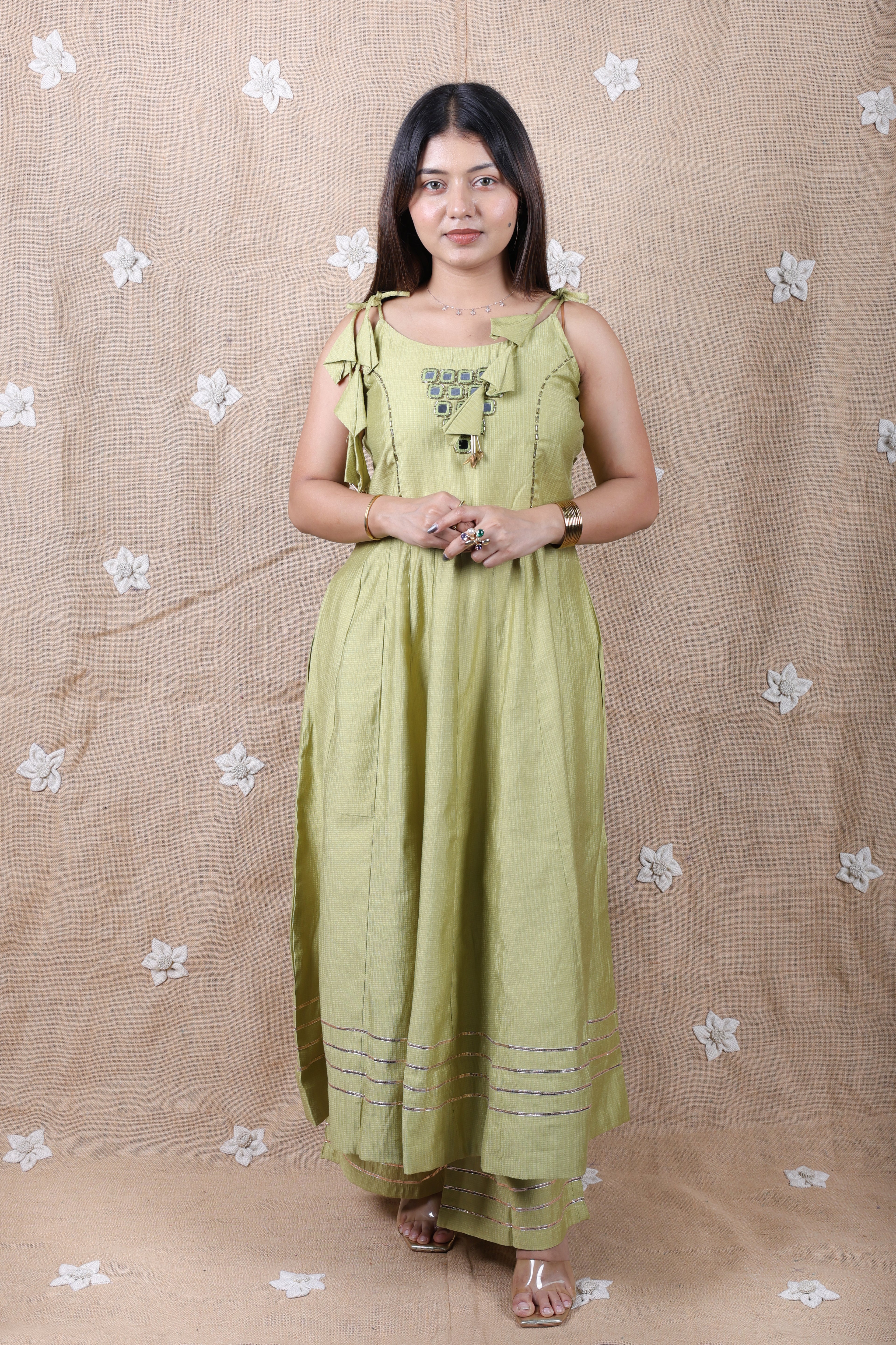 Pistachio Green MirrorWork Anarkali