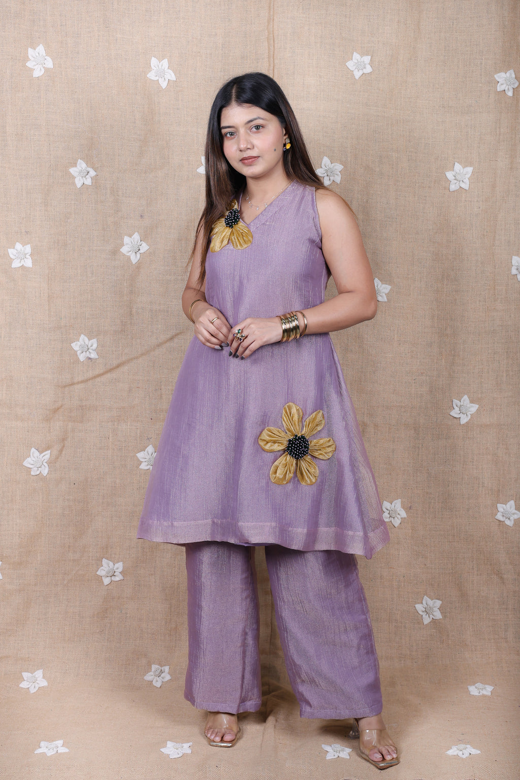 Lilac Floral Applique Co-Ord Set - Shimmer