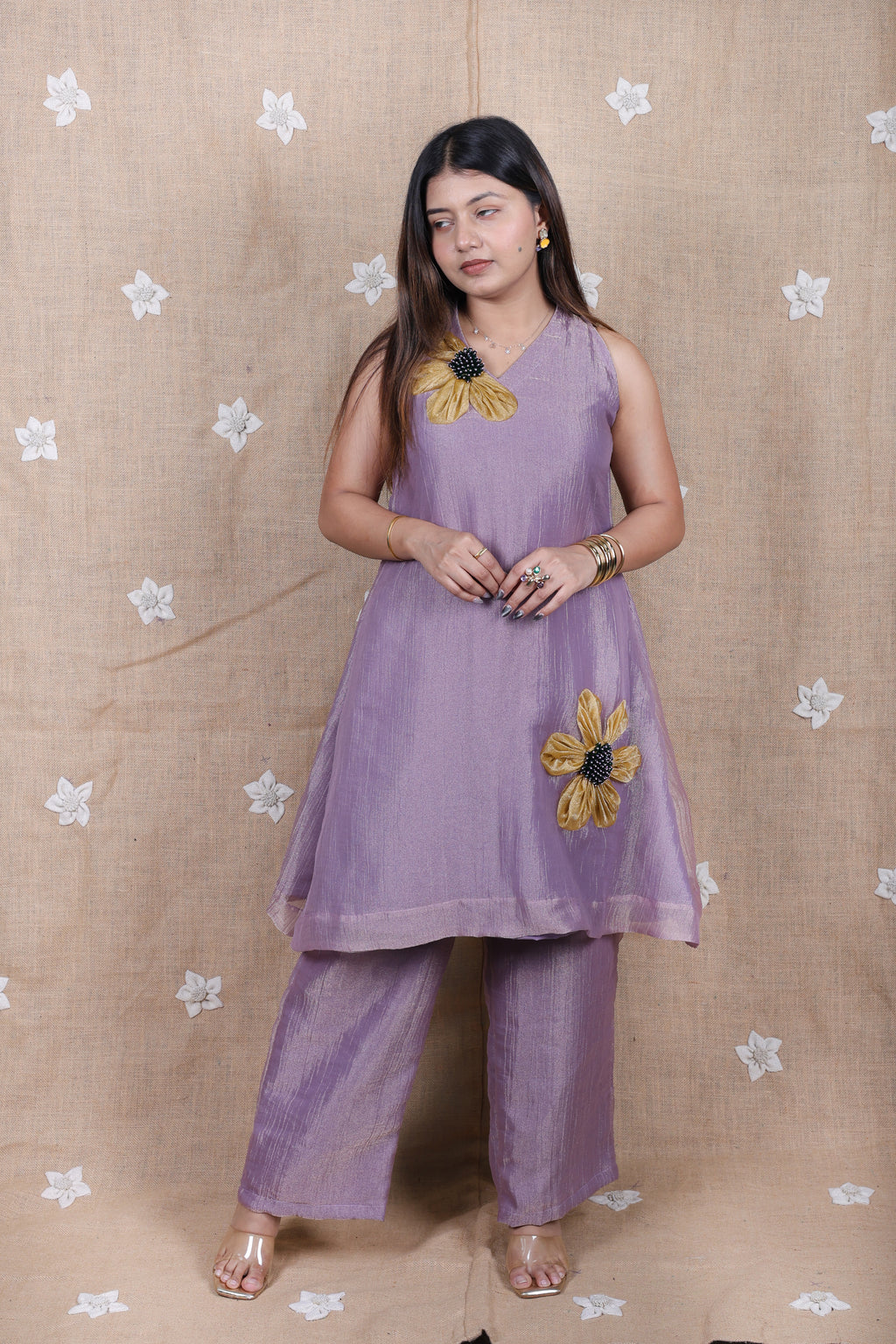 Lilac Floral Applique Co-Ord Set - Shimmer