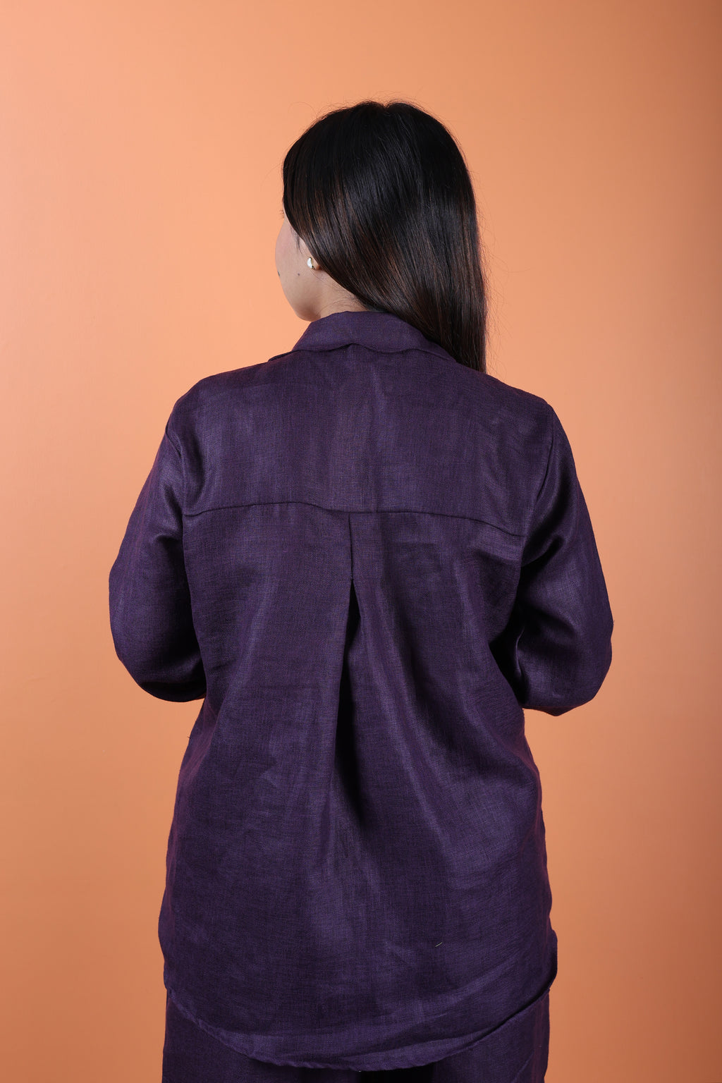 Midnight Bloom Linen Co-Ord Set - Purple