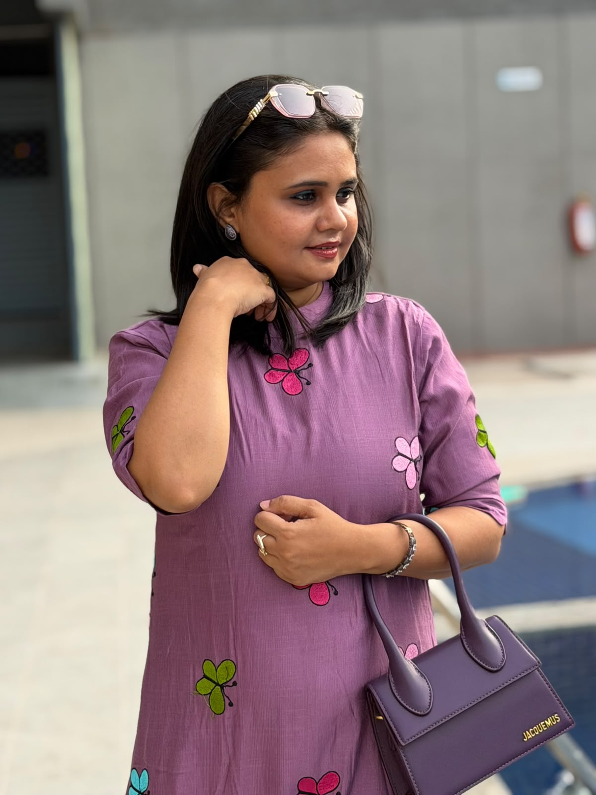 Mauve Bloom Midi Dress