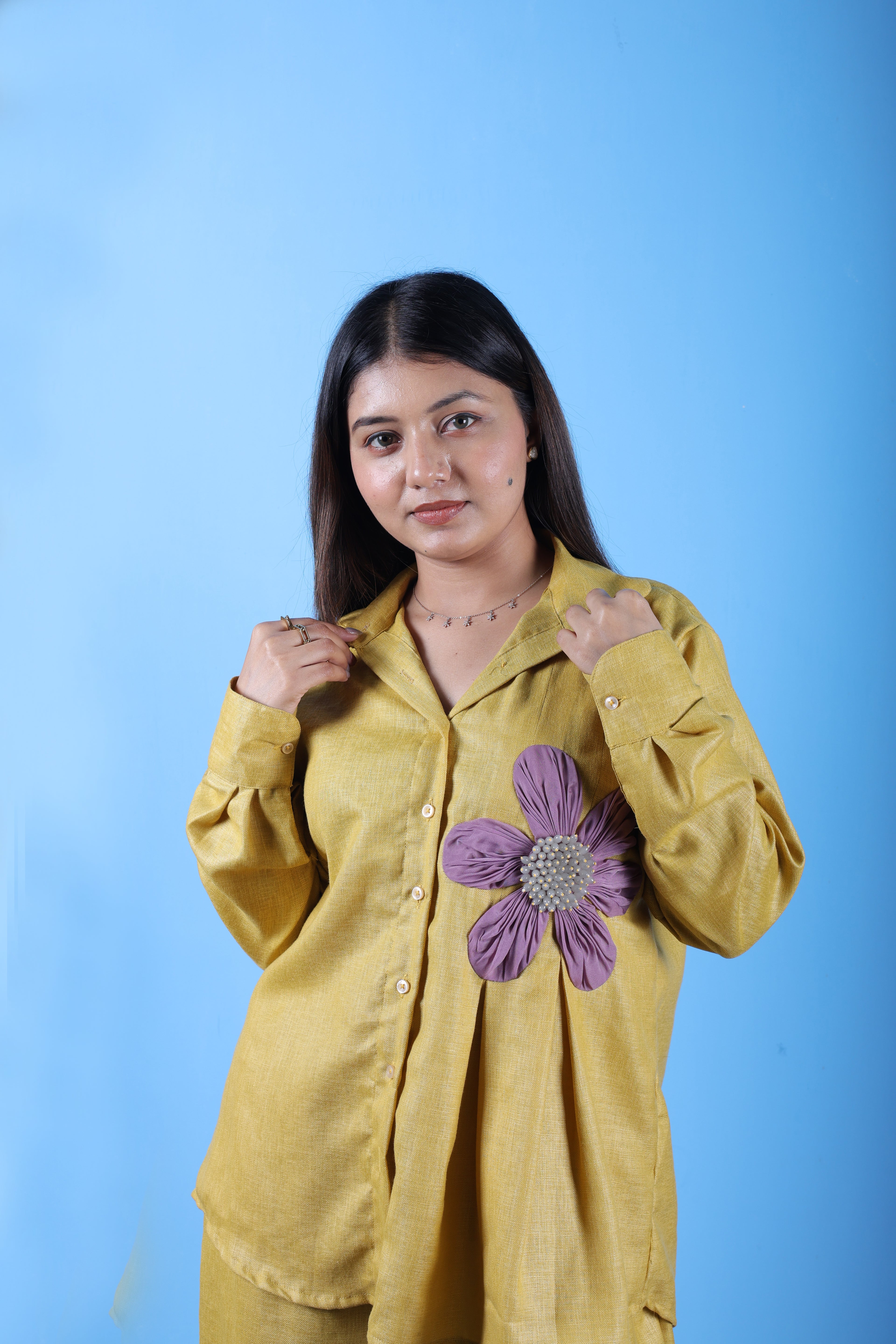 Sunshine Bloom Linen Co-Ord Set - Yellow