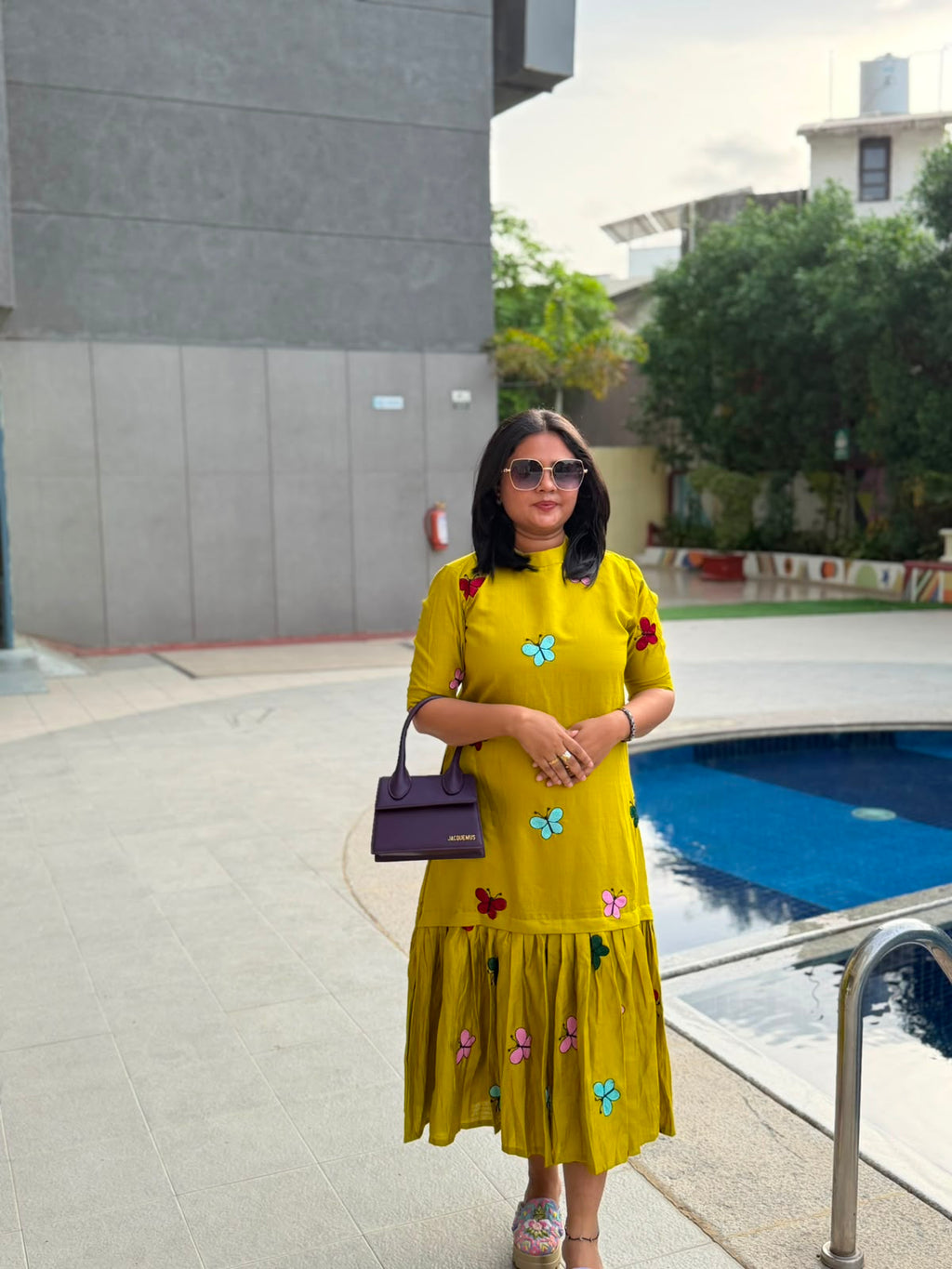 Mustard Bloom Midi Dress