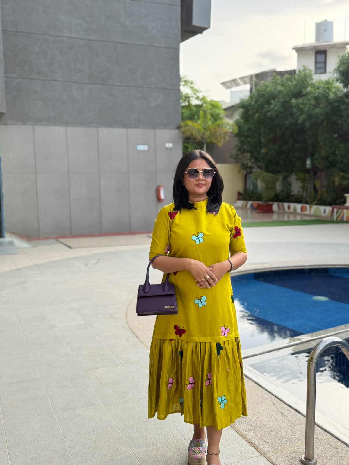Mustard Bloom Midi Dress