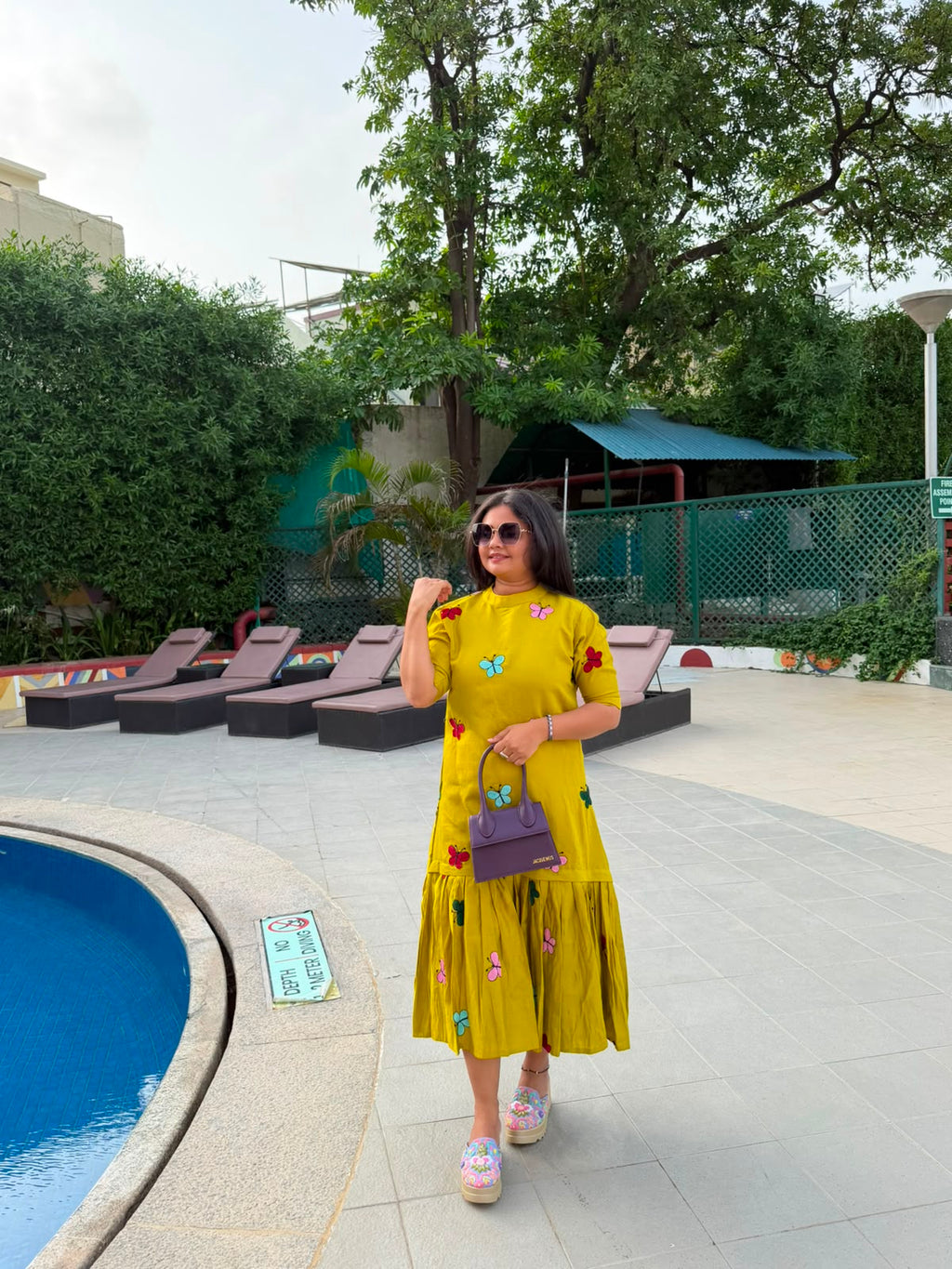 Mustard Bloom Midi Dress